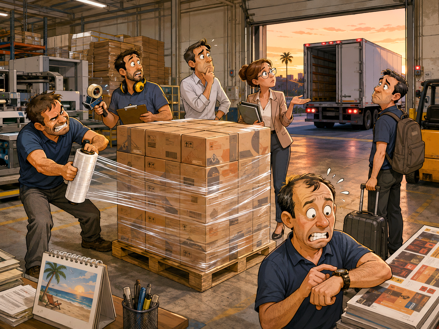 O feriado começa quando o último pallet vai embora O feriado começa quando o último pallet vai embora